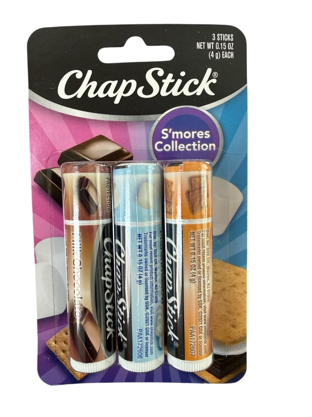 ChapStick S’mores Collection 3-Pack Lip Balm Milk Chocolate Marshmallow Graham